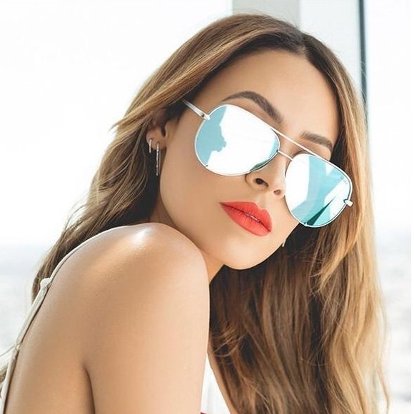 Quay Australia Accessories - Quayx Desi Perkins High Key Blue/Silver sunglasses
